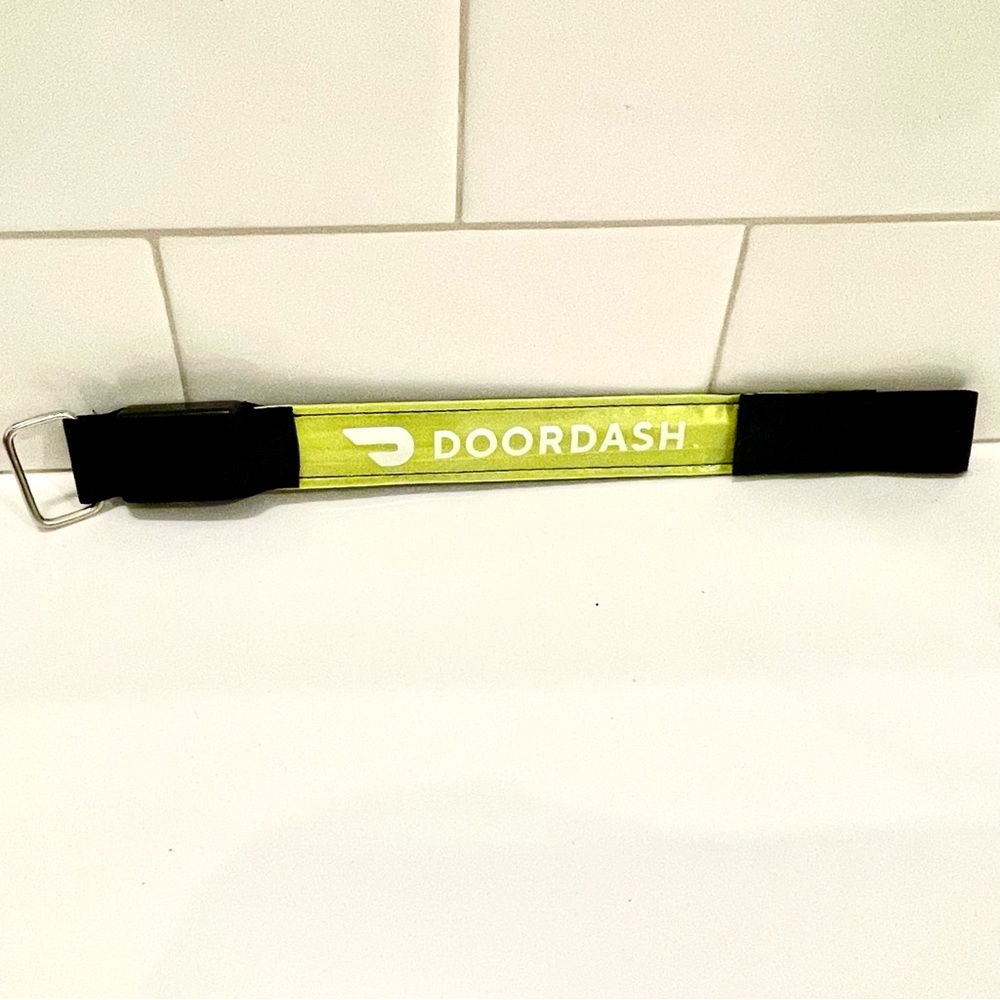 💚 DoorDash Reflective LED Safety Strap Adjustable Bag Bike night runner biker